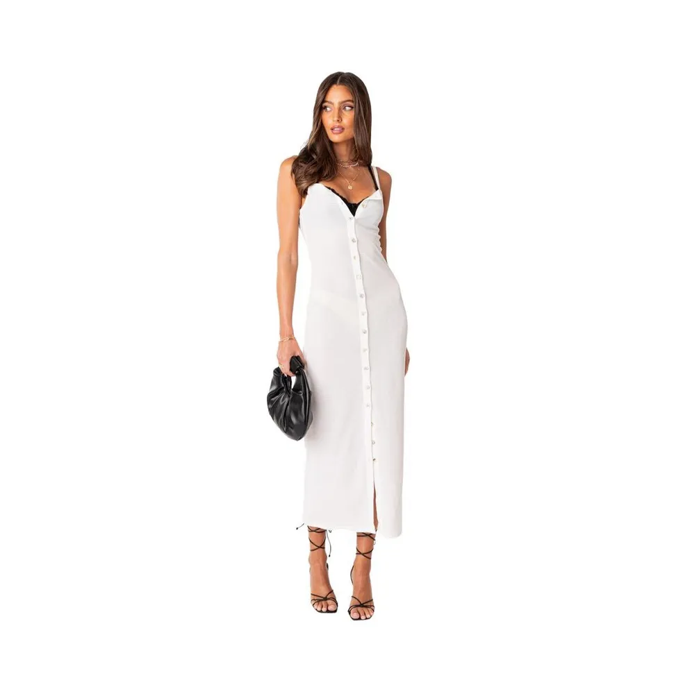 Women's Sable Sheer Button Up Maxi Dress