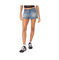 Women's Distressed Denim Mini Skirt