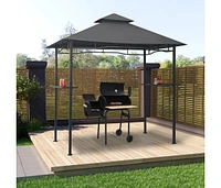 vidaXL Bbq Gazebo 7.9'x4.9'x8.4' Anthracite Steel