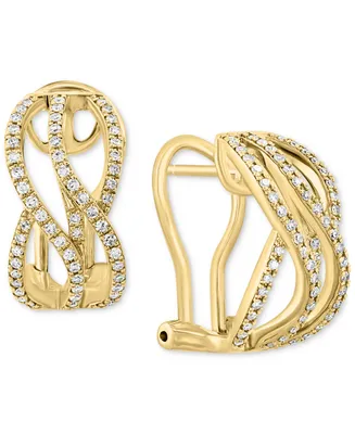 Effy Diamond Abstract Swirl Hoop Earrings (3/8 ct. t.w.) in 14k Gold