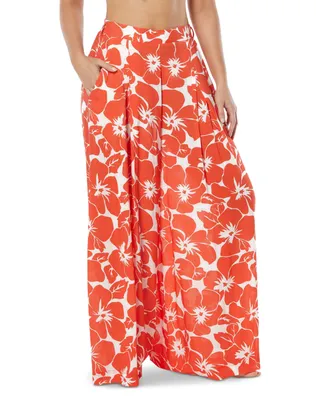 Vince Camuto Women's Printed Wide-Leg Cover-Up Pants