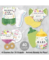 Wildflowers Baby - 4 Boho Floral Baby Shower Games - Gamerific Bundle - Assorted Pre