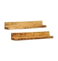 vidaXL Solid Wood Wall Mounted Display Shelf 2 pcs