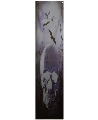 70.75" Spooky Skull Graveyard Halloween Door Decoration