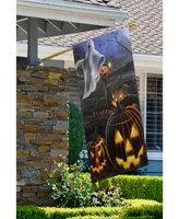 Pumpkins and Ghost Spooky Halloween Outdoor House Flag, 28" x 40"