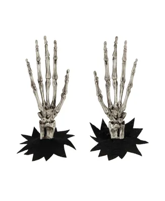 7" Skeleton Hands Halloween Window Decoration Set, 2-Piece