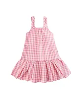 Imoga Collection Little Girls Nova Punch Check and Tie Tye Dress