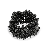 Bling Jewelry Large Natural Stones Cluster Multi Strand Collar Necklace & Stretch Bracelet Set