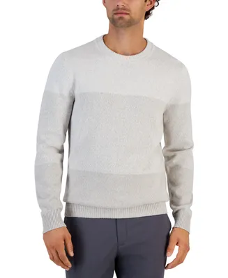 Alfani Men's Trilogy Striped Crewneck Sweater, Created for Macy's