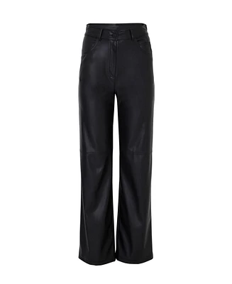 Nocturne Women's Wide Leg Pleather Pants