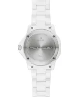 Bulova Women's Marine Star Marc Anthony Series A Diamond Accent White Ceramic Bracelet Watch 36mm