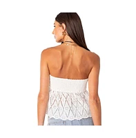 Women's Lacey Cotton Scrunch Tube Top