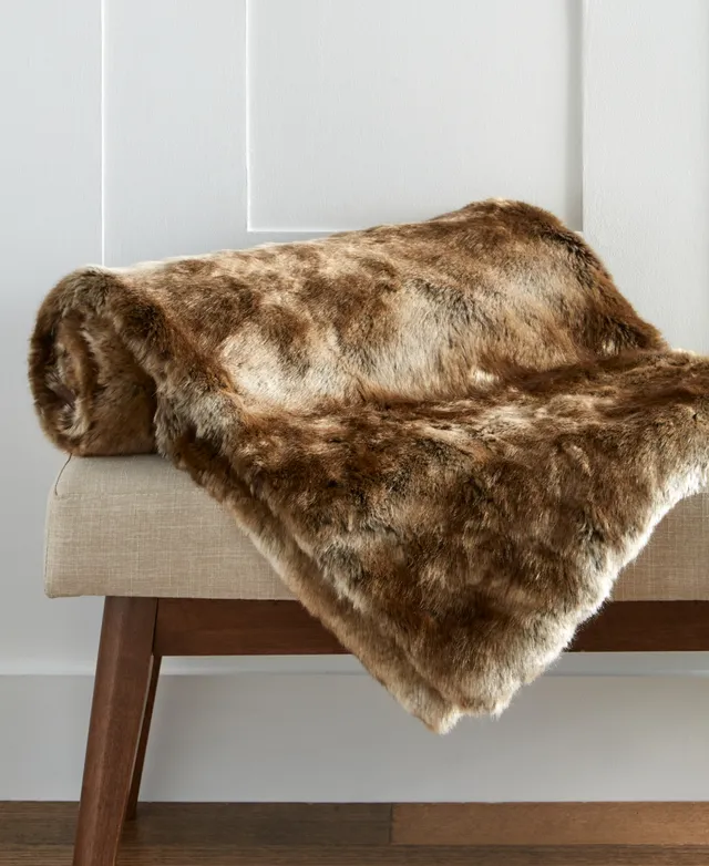 Plush Faux Fur Throw, 50 x 60, Created for Macy's