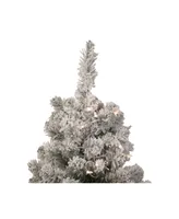 3' Pre-Lit Heavily Flocked Madison Pine Medium Artificial Christmas Tree with Clear Lights