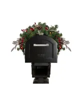 36" Pre-Lit Decorated Artificial Pine Christmas Mailbox Swag