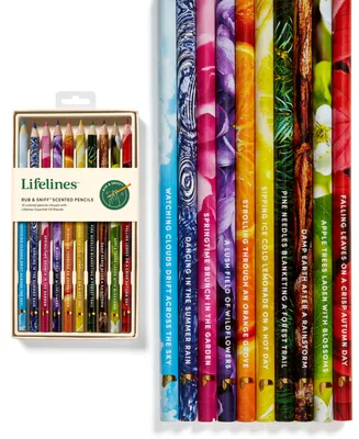 Lifelines Rub & Sniff Scented Colored Pencils - 10 Pack Infused with Essential Oil Blends