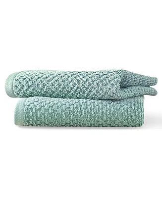 Blue Loom Lilly Cotton and Rayon from Bamboo 2 Piece Hand Towel Set, 30" x 18"