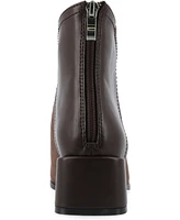 Journee Collection Women's Consuello Two Tone Pointed Toe Block Heel Booties