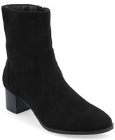 Journee Collection Women's Hayven Block Heel Almond Toe Booties