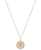 Audrey by Aurate Diamond Gemini Disc 18" Pendant Necklace (1/10 ct. t.w.) in Gold Vermeil, Created for Macy's