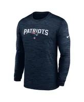 Men's Nike Navy New England Patriots Sideline Team Velocity Performance Long Sleeve T-shirt