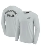 Men's and Women's Fanatics Signature Gray Philadelphia Eagles Super Soft Long Sleeve T-shirt