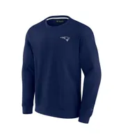 Men's and Women's Fanatics Signature Navy New England Patriots Super Soft Pullover Crew Sweatshirt