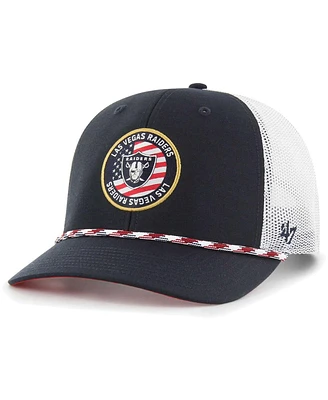 Men's '47 Brand Navy, White Las Vegas Raiders Union Patch Trucker Adjustable Hat