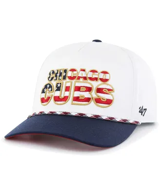 Men's '47 Brand White Chicago Cubs Flag Script Hitch Snapback Hat