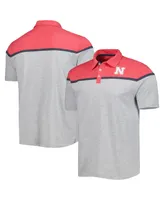 Men's Colosseum Heather Gray Nebraska Huskers Chamberlain Polo Shirt