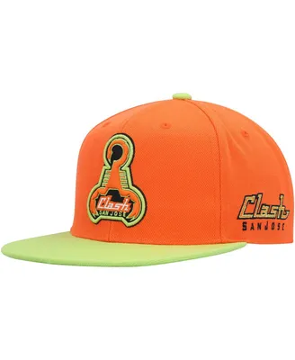 Men's Mitchell & Ness Orange San Jose Earthquakes Throwback Logo Snapback Hat