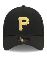 Men's New Era Black Pittsburgh Pirates Logo 39THIRTY Flex Hat