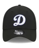 Men's New Era Black Los Angeles Dodgers Logo 39THIRTY Flex Hat