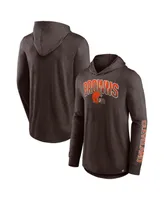 Men's Fanatics Brown Cleveland Browns Front Runner Long Sleeve Hooded T-shirt