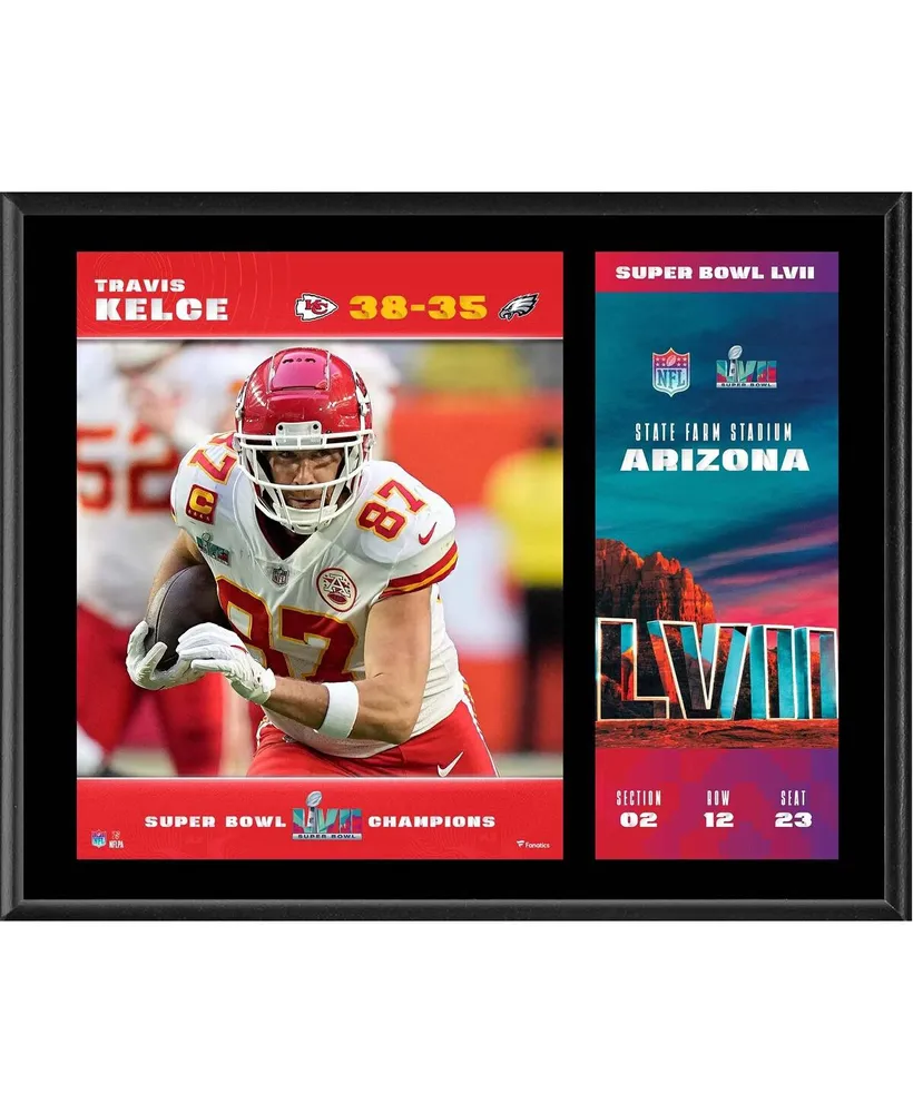 Travis Kelce Kansas City Chiefs 12" x 15" Super Bowl Lvii Champions Sublimated Plaque with Replica Ticket