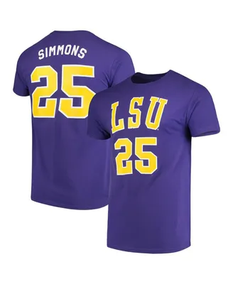 Men's Original Retro Brand Ben Simmons Purple Lsu Tigers Alumni Basketball Jersey T-shirt