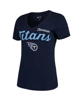 Women's G-iii 4Her by Carl Banks Navy Tennessee Titans Post Season V-Neck T-shirt