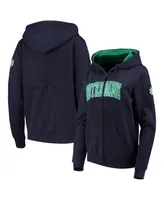 Women's Colosseum Navy Notre Dame Fighting Irish Arched Name Full-Zip Hoodie