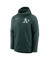 Men's Nike Green Oakland Athletics Authentic Collection Performance Raglan Full-Zip Hoodie