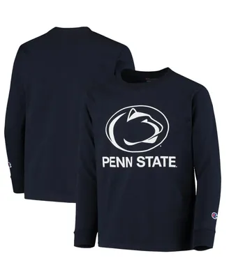 Big Boys Champion Navy Penn State Nittany Lions Lockup Long Sleeve T-shirt