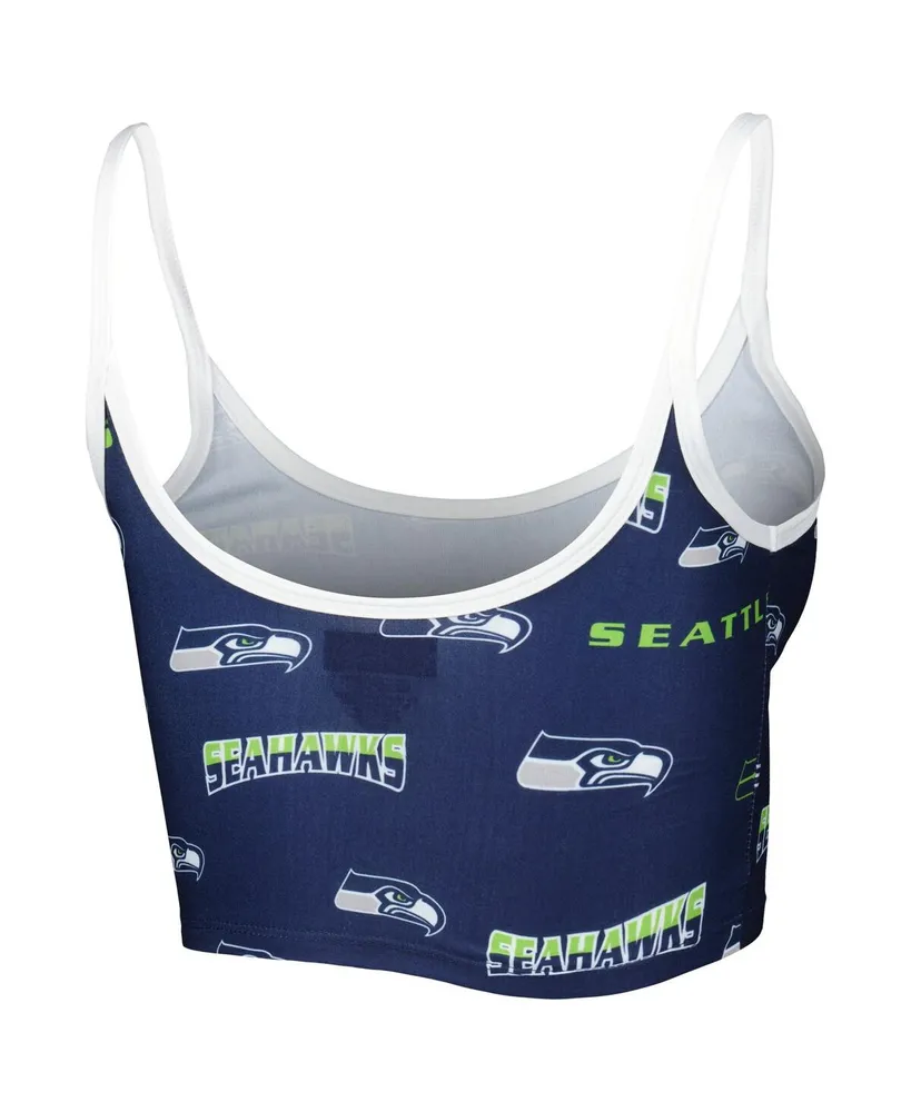 Women's Concepts Sport College Navy Seattle Seahawks Breakthrough Allover Knit Lounge Bralette