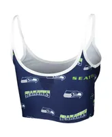 Women's Concepts Sport College Navy Seattle Seahawks Breakthrough Allover Knit Lounge Bralette