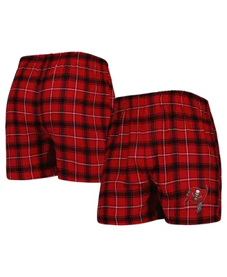 Men's Concepts Sport Red, Black Tampa Bay Buccaneers Ledger Flannel Boxers