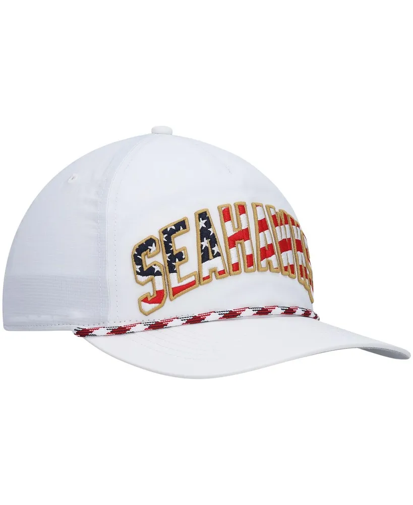Men's '47 Brand White Seattle Seahawks Hitch Stars and Stripes Trucker Adjustable Hat