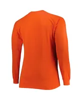 Men's Orange Clemson Tigers Big and Tall Two-Hit Raglan Long Sleeve T-shirt
