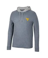 Men's Colosseum Navy West Virginia Mountaineers Ballot Waffle-Knit Thermal Long Sleeve Hoodie T-shirt