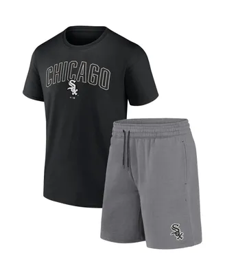 Men's Fanatics Black, Heather Gray Chicago White Sox Arch T-shirt and Shorts Combo Set