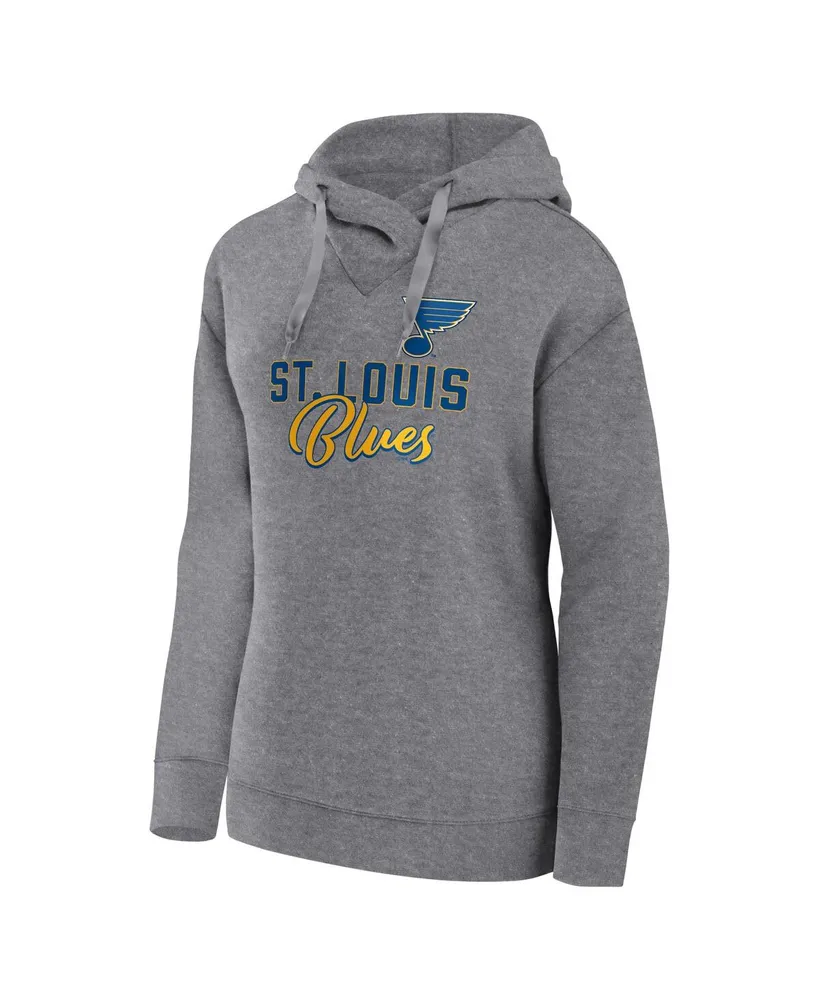 Women's Fanatics Heather Gray St. Louis Blues Script Favorite Pullover Hoodie