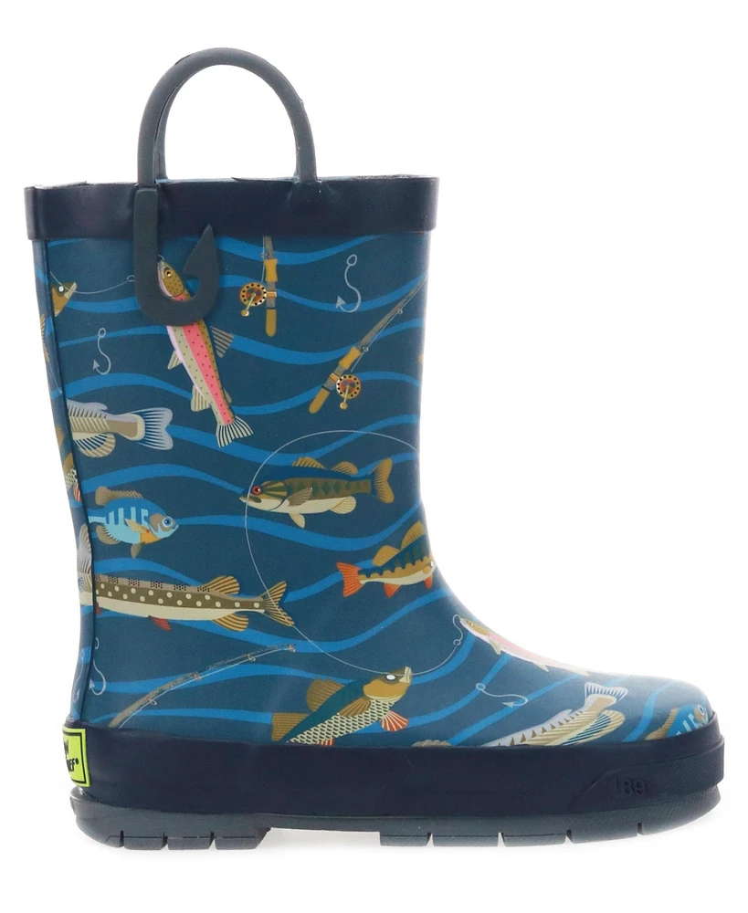 Western Chief Toddler Little Boy's and Big Gone Fish N Rain Boot