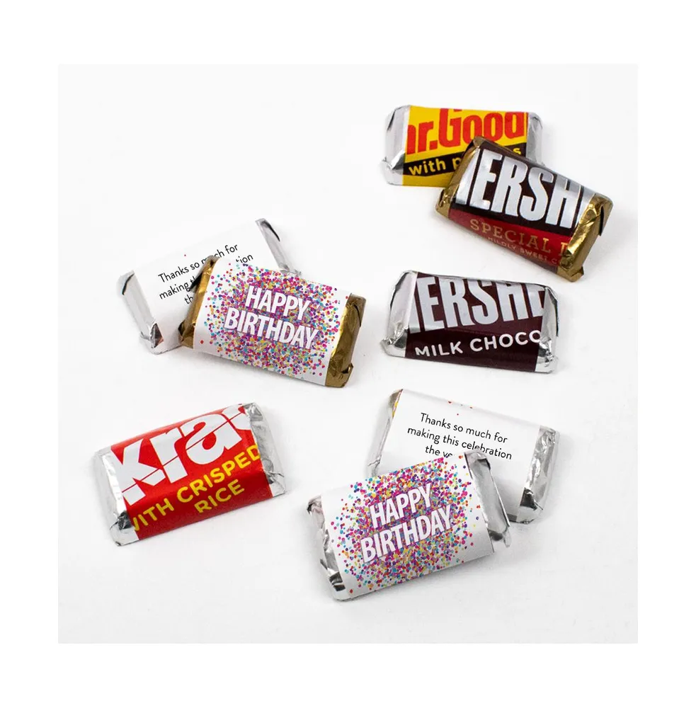 Just Candy 164 Pcs Confetti Birthday Candy Party Favors Hershey's Miniatures Chocolate - No Assembly Required - Assorted pre